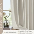 thumbnail image 6 of Linen Blackout Curtains 60 Inch 2 Panels Set Noise Reducing Thermal Insulated Linen Drapes, Back Tab Room Darkening Window Curtains for Bedroom Living Room 50" W, Ivory, 6 of 15
