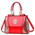 thumbnail image 3 of Retro Large Capacity Double-sided Embroidery Handbag Women's Bag Fashion Shoulder Slanting Cross Bag, 3 of 5