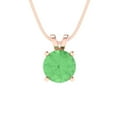 thumbnail image 2 of 1.0 ct Brilliant Round Cut Solitaire Green Diamond 18K Rose Solid Gold Everyday Affordable Designer Necklace Pendant with 16" Chain, 2 of 7