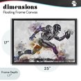 thumbnail image 4 of Stupell Industries Contemporary Endurance Football Sprint Black Floating Frame Canvas Art, 25 x 17, by Creative Studio, 4 of 8