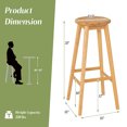thumbnail image 4 of Costway Set of 2 Bamboo Barstools 31" Backless Pub Dining Chairs w/ Round Seat Natural, 4 of 9