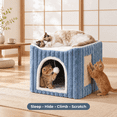 3-in-1 Cat Cave Bed For Indoor Cats With Scratch Pad - Walmart.com
