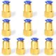 thumbnail image 1 of 10 piezas de tubo de 8 mm Od X 1/8 Bsp macho recto empujar para conectar accesorios (pcf8-01) Gold Banban LingWen 8390606968661, 1 of 1