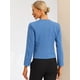 thumbnail image 4 of chaqueta cortada traje Oficina de trabajo para mujer, sin cuello, con cremallera abrigo corto Azul S, 4 of 5