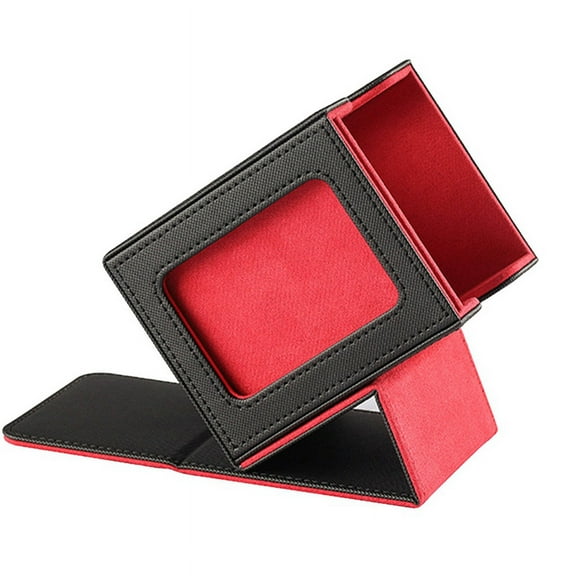 Card Storage Box for Trading Cards ,Card Deck Box with Display Window Card Deck Case Card Deck Box Red