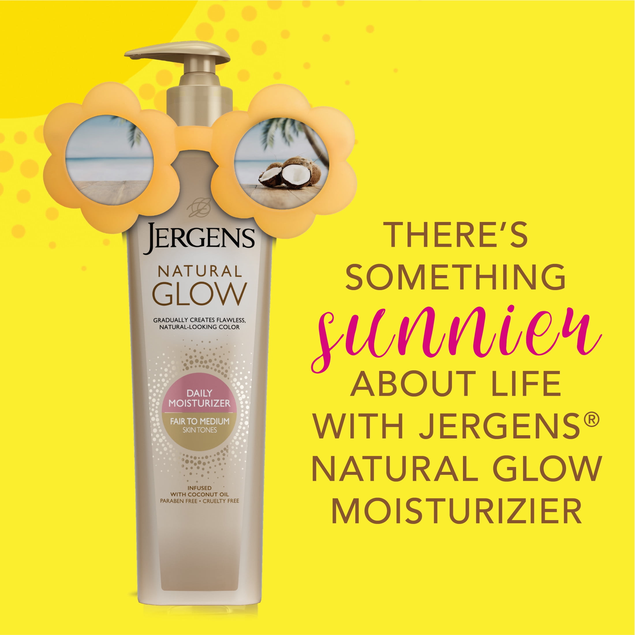 Jergens Natural Glow Sunless Tanning Lotion, Fair to Medium Skin Tone, 10 fl oz