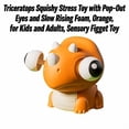 thumbnail image 3 of Triceratops Squishy Stress Toy with Pop-Out Eyes and Slow Rising Foam, Orange, for Kids and Adults, Sensory Squeeze Toy, 3 of 3