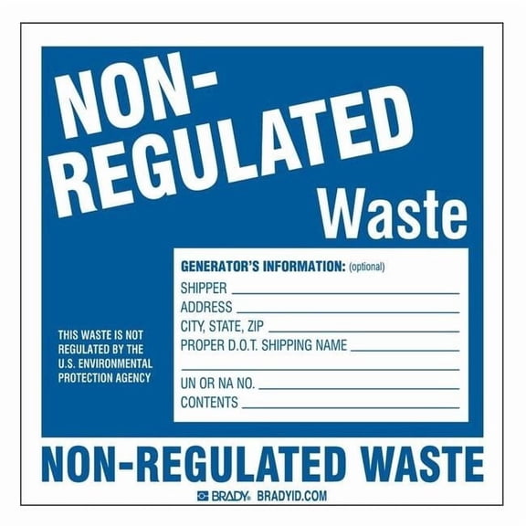 Brady DOT Handling Label, Vinyl, 6" W, 6" H 121153