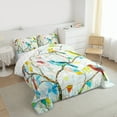thumbnail image 3 of jejeloiu Colorful Hummingbird Queen Comforter Set,Rainbow Glass Art Bedding Sets,Modern Aesthetic Deagin Bedding Comforter Set For Girl Teens,Breathable Home Decor Reversible,3-Piece, 3 of 8