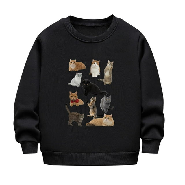 Chandail à Imprimé Animal pour Filles Enfants 2-12 Ans Manches Longues Col Rond Haut en Molleton Décontracté Confort Épais