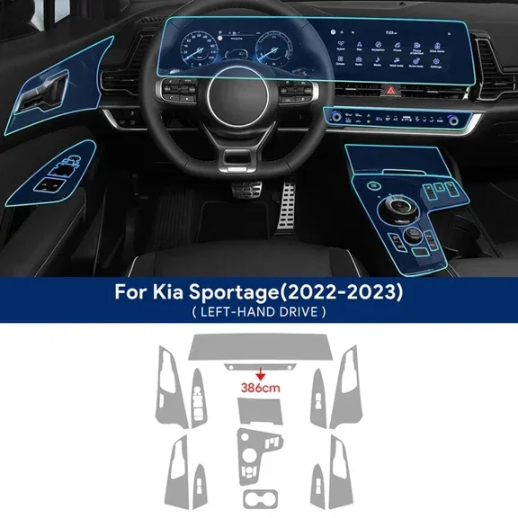 Car Center Console Media Dashboard Navigation TPU Anti-scratch Protector Interior Film Sticker For Kia Sportage NQ5 2022 2023.