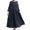 Black, variant on ZenCart Women's Cotton Linen Maxi Dress Long Sleeve Button Up Crewneck Long Dress with Pockets Plus Size Casual Flowy Beach Sundress