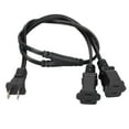 thumbnail image 3 of Power Cord Extension Y Splitter , 2.1ft  US Plug 125V Heavy Duty Professional Y Splitter Power Extension Cord  For Office, 3 of 8