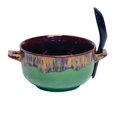 thumbnail image 3 of Rockin Ceramic Soup Bowls Set of 4 with Handle & Spoon, Unique Cereal Bowl 22 oz - Large Bowls for Home & Kitchen (Assorted Colors), 3 of 5