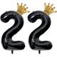 thumbnail image 1 of Globo Florisland número 22 negro de 40" con corona dorada, 1 of 2
