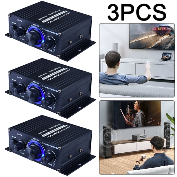 3 uds AK-170 Mini amplificador potencia Audio estéreo HiFi 200W + con entrada RCA