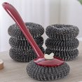 thumbnail image 5 of Bolas de limpieza de alambre de mango largo, esponja de sartén de lana de acero, fregador de platos de Metal, cepillo para olla, fregado de cocina, juego de 6 uds., 5 of 5