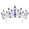 thumbnail image 1 of COCIDE Tiara y corona plateadas para mujer, coronas de reina de cristal, tiaras de princesa con diamantes de imitación para niña, novia, accesorios para el cabello para novia, fiesta de cumpleaños, gr, 1 of 4