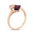 thumbnail image 2 of Elegant Toi et Moi Emerald-Cut Lab-Created Rhodolite Garnet & Pear-Shaped Morganite Engagement Ring in 925 Sterling Silver – Perfect Mother’s Day Gift, 2 of 5