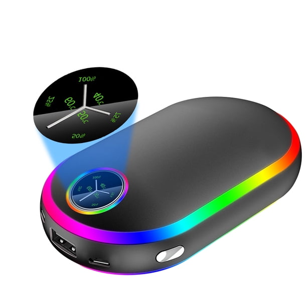 2 en 1 Calentador de manos eléctrico Pantalla digital Power Bank Regalo de invierno para hombres mujeres