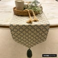 thumbnail image 4 of The HomeCentric Decorative Grey Table Runner 8 Seater Table Runner (16 x 108 inch) Embroidery & Lattice Table Runner, Linen fabric Table Linen, Geometric Modern - Geometrix Threads, 4 of 10
