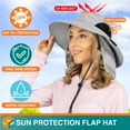 thumbnail image 3 of SUN CUBE Fishing Hat Sun Hat for Men, Women, Hiking Sun Hat with Neck Flap, Wide Brim, Chin Strap, Safari Summer Bucket Boonie Hat, UPF 50+ Outdoor Protection, Packable Breathable Mesh (Light Gray), 3 of 7