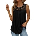 thumbnail image 3 of AIMITAG Camiseta sin mangas con cuello cuadrado y volantes para mujer, camiseta sin mangas a rayas, camisa informal holgada sin mangas de verano, 3 of 5