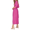 thumbnail image 3 of ZAXARRA Robe Midi d'Été pour Femmes Couleur Unie Col Carré Manches Lanterne Taille Haute Robe Décontractée Robe de Plage Vacances, 3 of 5