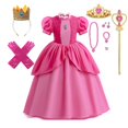 thumbnail image 3 of Vestido de princesa melocotón para niña, ropa de actuación de escenario para niños, Carnaval, fiesta de cumpleaños, Festival de revelación, disfraz de Cosplay, 3 of 5
