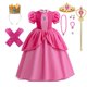 thumbnail image 3 of Vestido de princesa melocotón para niña, ropa de actuación de escenario para niños, Carnaval, fiesta de cumpleaños, Festival de revelación, disfraz de Cosplay, 3 of 5
