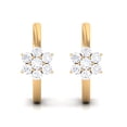 thumbnail image 3 of Rosec Jewels Natural White Diamond Flower Hoop Earring for Women, 18K Yellow Gold, 3 of 8