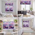 thumbnail image 6 of Purple Lavender Kitchen Curtains Sets for Windows 36 Inch Length, Spring Country Oil Painting Butterfly Flower Rod Pocket Window Treatments Tier Curtains and Valances Set for Bedroom/Bathroom, 6 of 8