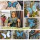 thumbnail image 4 of Arte de pared de mariposa de metal para exteriores, decoración de vallas de jardín, decoraciones colgantes de vidrio para patio o dormitorio, 4 of 5