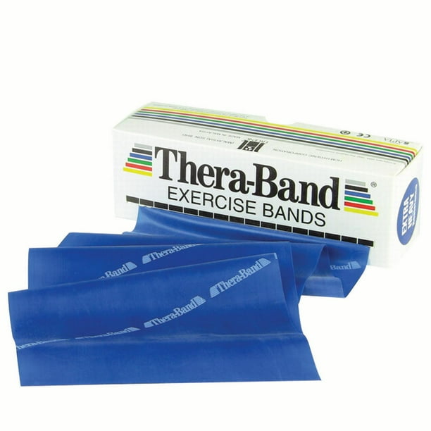 TheraBand Professional Latex Resistance Bands, 6 Yard Roll, Blue, Extra