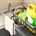 thumbnail image 2 of LCXmlly High quality ABS Drain Rack Kitchen Sink Dish Drying Rack Space Saving Draining Rack with Tilted Water Tray Organizer, 2 of 7