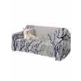 thumbnail image 2 of Grey Navy Blue Tree Couch Cover for 2 Cushion Sofa, Country Rustic Botanical Branch Washable Loveseat Sofa Covers Slipcover for Sectional Sofas L-Shaped, Couch Throw Cover 71"x118", 2 of 9