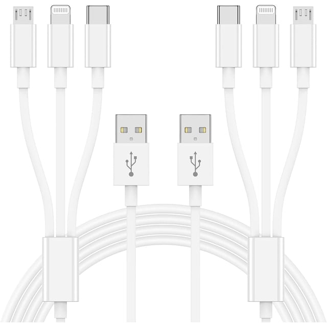 Cable de carga CyvenSmart 3 en 1 USB-A a Lightning/USB-C/Micro