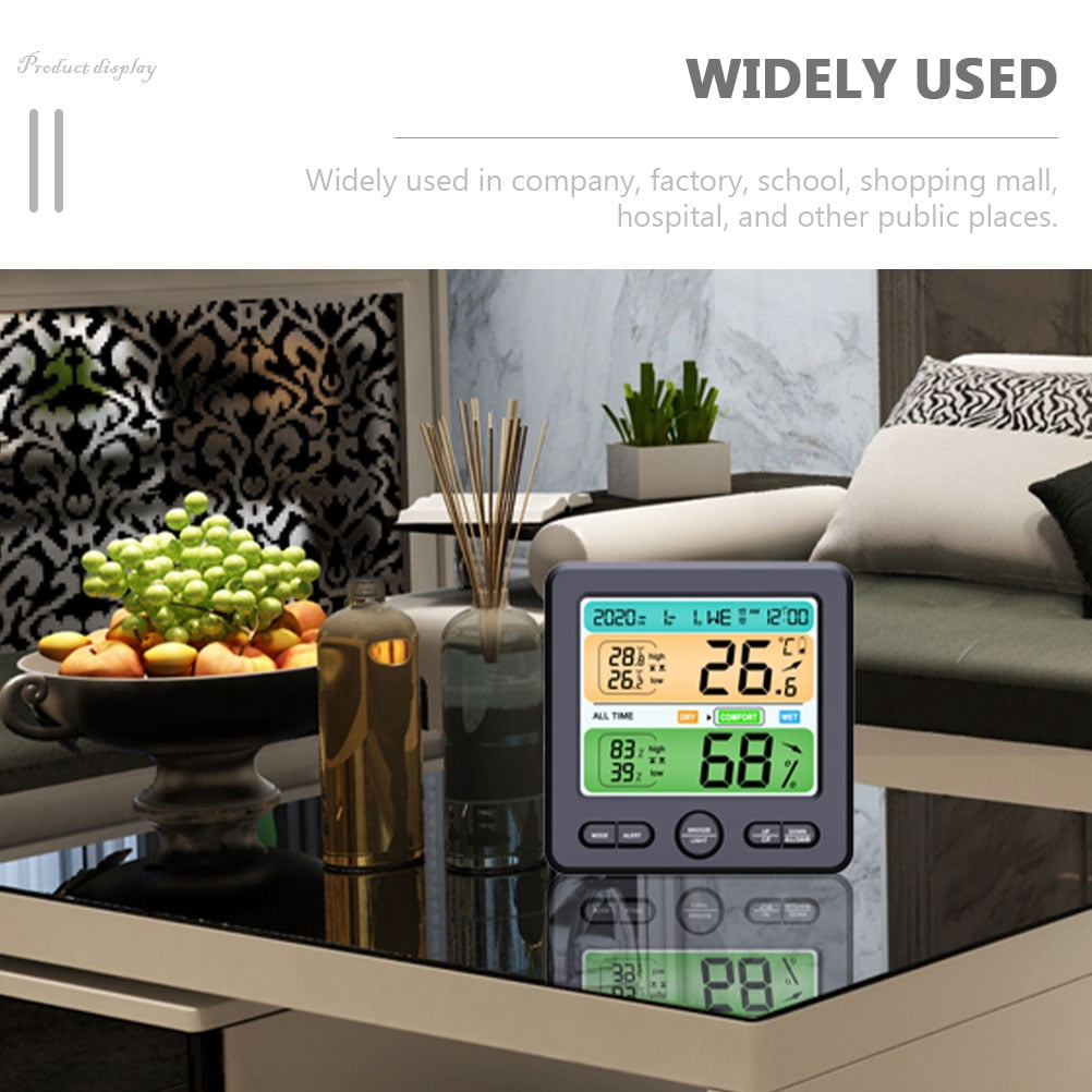 TABLZONE Digital Temperature & Humidity Meter Hygrometer, , Compact Black Design, Accurate Indoor Climate Monitor, 1 Set