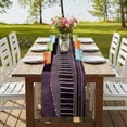 thumbnail image 4 of Purple Line Geometric 120 Inch Table Runner, Circle Abstract Art Farmhouse Dresser Scarf Cotton & Linen Tablerunner for Dining/Kitchen Island/Holiday Party Décor 13" x 120", 4 of 9
