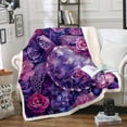 thumbnail image 3 of Sea Turtle Blanket Purple Tortoise Throw Blanket 60"x80",Romantic Rose Flowers Fleece Blanket Bohemian Floral Bed Blanket for Sofa Couch Travel Camping Bed Chair, 3 of 6
