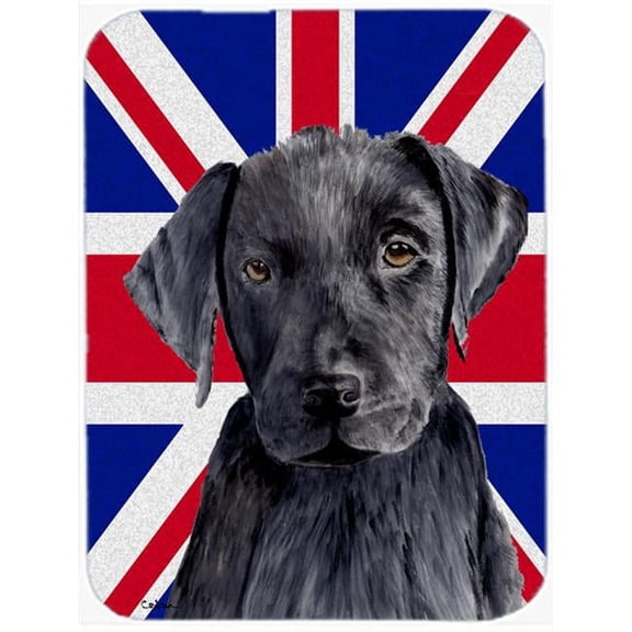 Labrador With English Union Jack British Flag Glass Cutting Board - Large