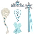 thumbnail image 2 of Elsa princess accessories gloves wand crown jewelry set Elsa wig necklace braid for Princess dress clothing cosplay dress up A01, 2 of 28