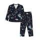 thumbnail image 1 of Fotbe Galaxy2 Conjunto de Pijama de Manga Larga para Mujer con Estampado, Ropa de Dormir de 2 Piezas, Conjunto de Casa Suave y Cómodo con Bolsillos-Large, 1 of 7
