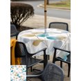 thumbnail image 5 of Outdoor Tablecloth with Umbrella Hole for Patio/Picnic/Party/Camping, Botanical Leaves Waterproof Table Cloth Square Cover Washable, Teal Gray Blue Summer Branches Modern (60"x 60"), 5 of 9