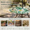 thumbnail image 6 of Round Outdoor Tablecloth with Umbrella Hole and Zipper, Green Summer Leaves Tablecloth with Elastic Waterproof, Tropical Botanical Yellow Floral Patio Table Covers for 45" - 54" Picnic Pool Tables, 6 of 9