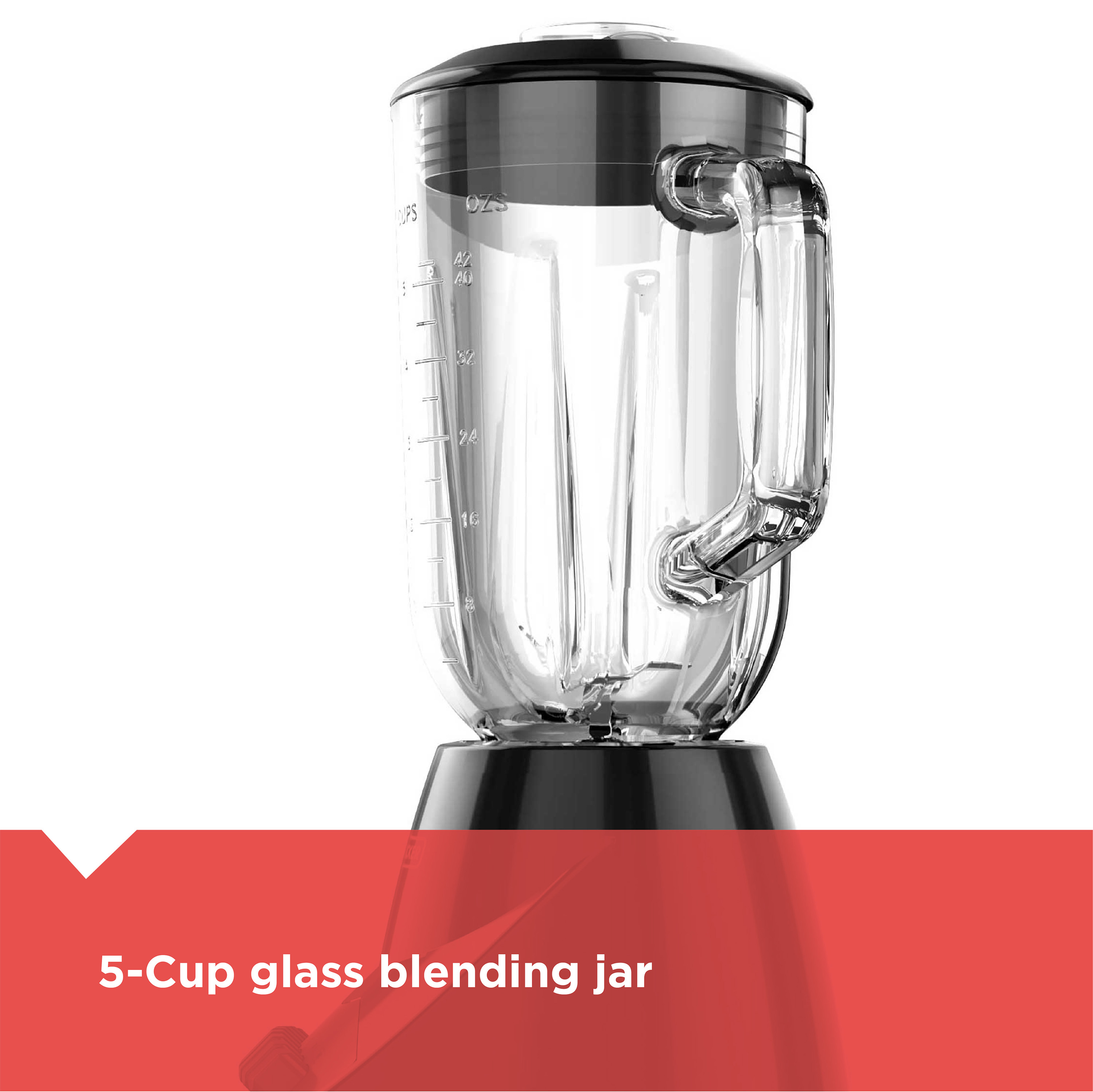 BLACK + DECKER 10-Speed Blender, 550 Watts, 50 Oz (6.25-cup) Glass Blending Jar, Black, BL2010BG - image 3 of 8