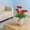 Red, variant on Realistic Carnation Artificial Flower Bouquet - Lifelike Silk Fake Flowers with Green Leaves for Home, Office, Wedding & Table Centerpiece Decor