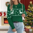 thumbnail image 2 of KHONTS Sweater Christmas for Women Turtleneck Long Sleeve Knit Sweaters Casual Loose Holiday Jumper Tops Winter Outfits C-Green XL, 2 of 4
