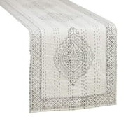 Fennco Styles Unique Taj Kantha Stitch Cotton Table Runner 14 x 72 Inch
