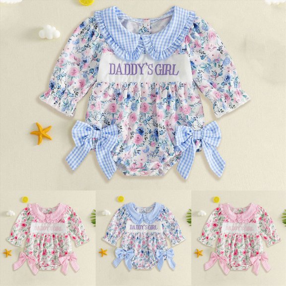 6-12 Months Newborn Preemie Baby Climbing Suit Girls Romper Pajamas Baby Bodysuit Plaid Bow Knot Long Sleeve For Infants And Toddlers Red Rompers Baby Fall Winter Clothing Gift